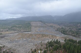 Mudslide aerial view